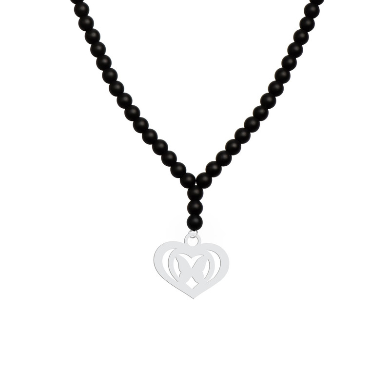 گردنبند هایکا مدل قلب و پروانه کد b.ha 22