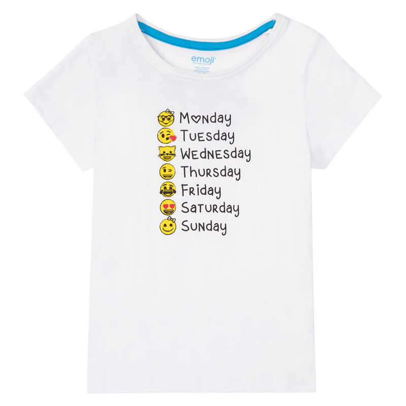 خرید و قیمت تی شرت آستین کوتاه دخترانه ایموجی مدل SEP-DAYS02