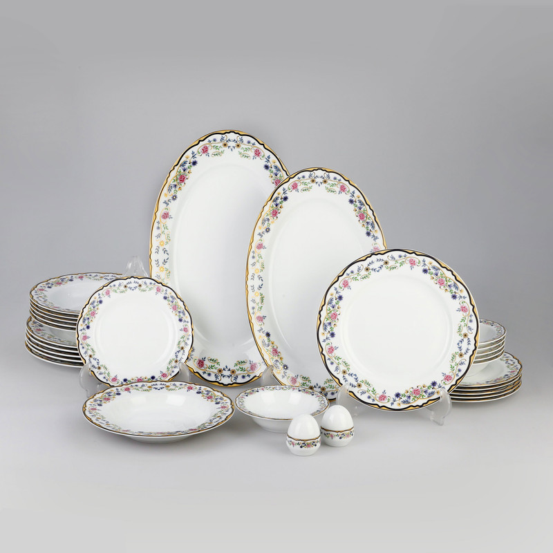 خرید و قیمت سرویس غذا خوری 28 پارچه چینی زرین ایران سری ایتالیا اف مدل Golestan 2 درجه عالی