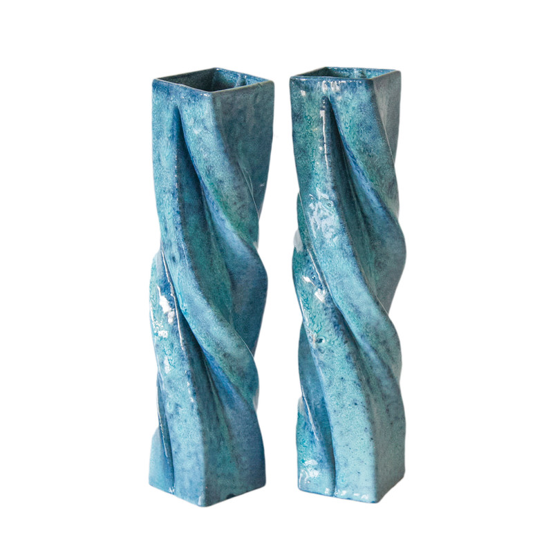 گلدان دکوری مدل پیچی مجموعه 2 عددی