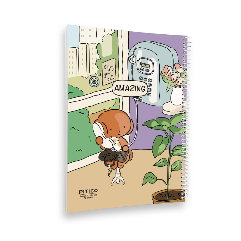 دفتر مشق 60 برگ پیتیکو مدل مجلد طرح هاپو کوچولو کد 381