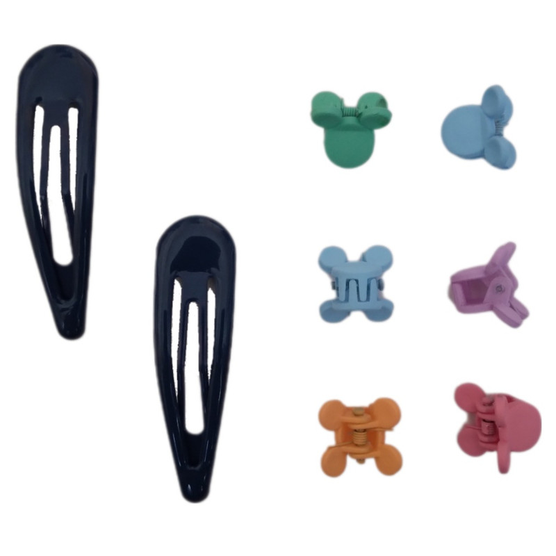 ست گیره و کلیپس مو دخترانه مدل خرسی مجموعه 8 عددی