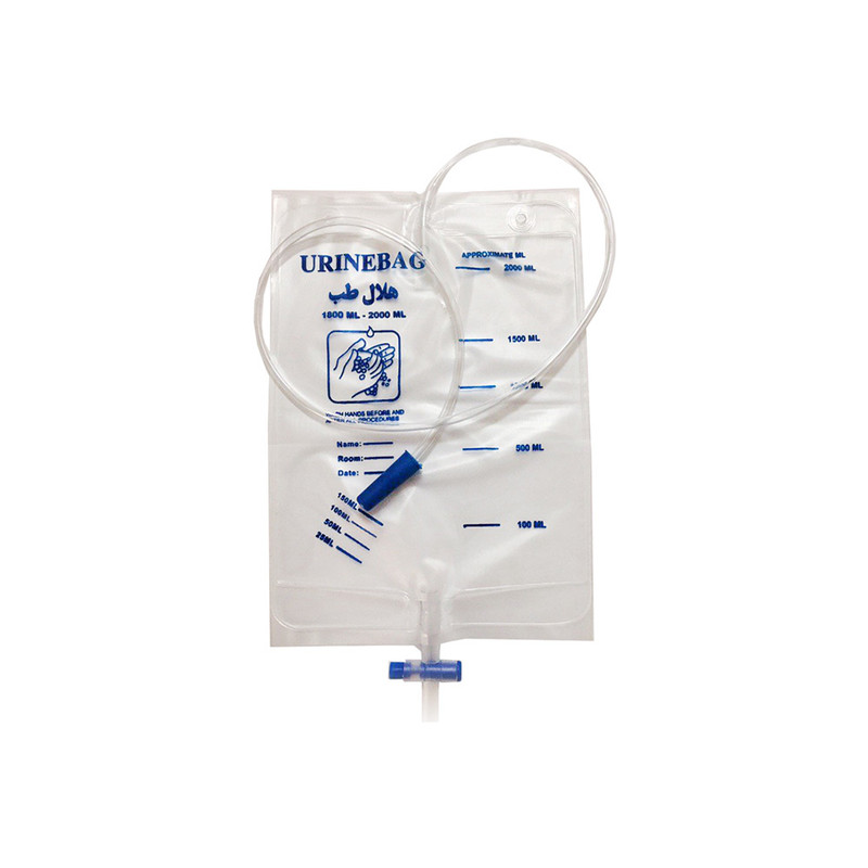 خرید و قیمت کیسه ادرار 2000 میلی لیتری هلال طب مدل شیر صلیبی دار بسته 10 عددی