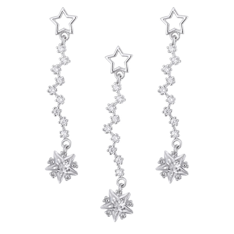 نیم ست نقره زنانه مدل ستاره کد M3165