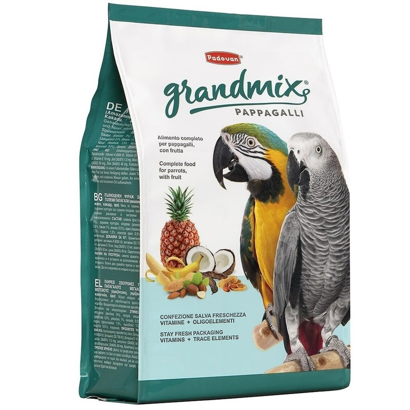 غذای طوطی سانان پادوان مدل گرندمیکس پاپاگالی وزن 2 کیلوگرم