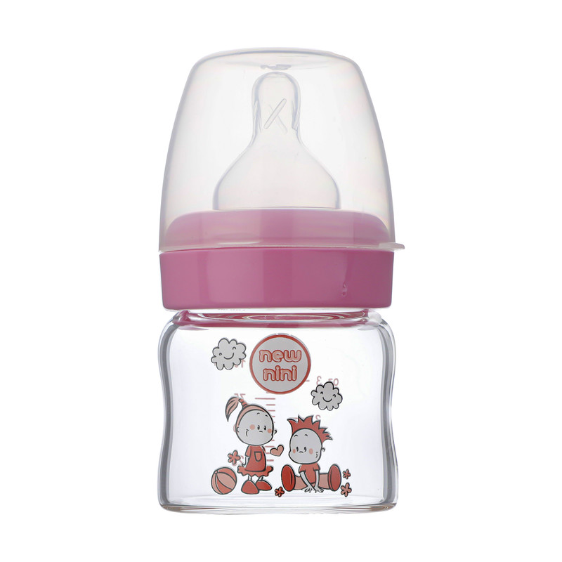 خرید و قیمت شیشه شیر نیو نی نی طرح دختر و پسر مدل دهانه عریض کد 7035 گنجایش 100 میلی لیتر