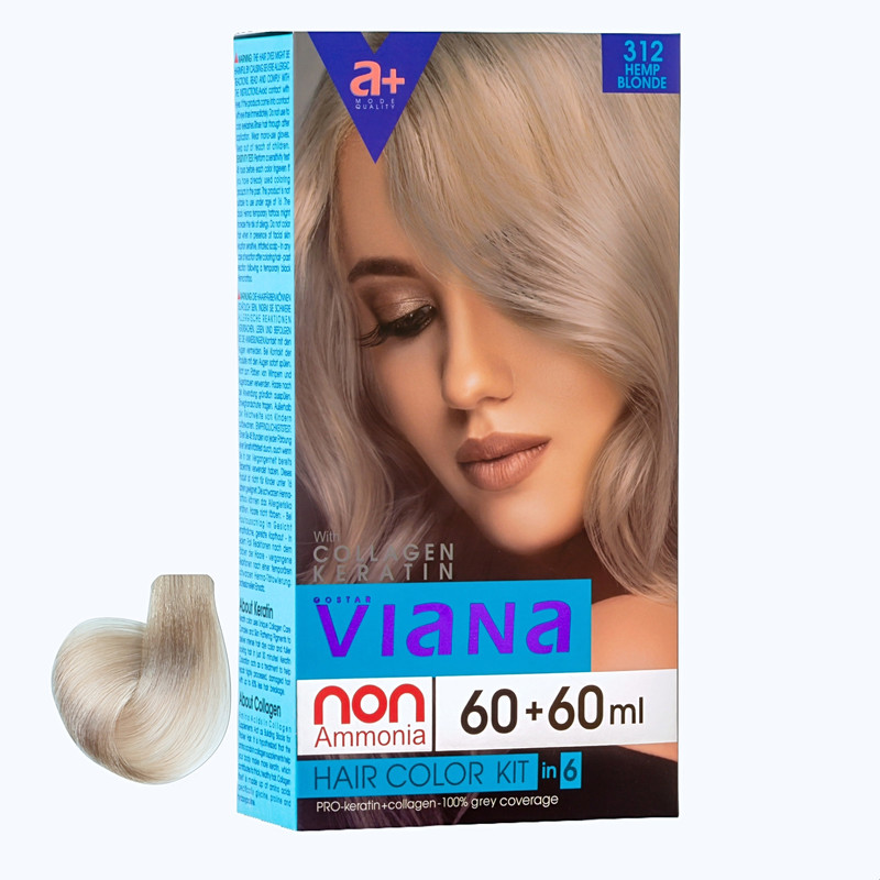 خرید و قیمت کیت رنگ مو ویانا شماره 312 حجم 120 میلی لیتر رنگ بلوند کنفی