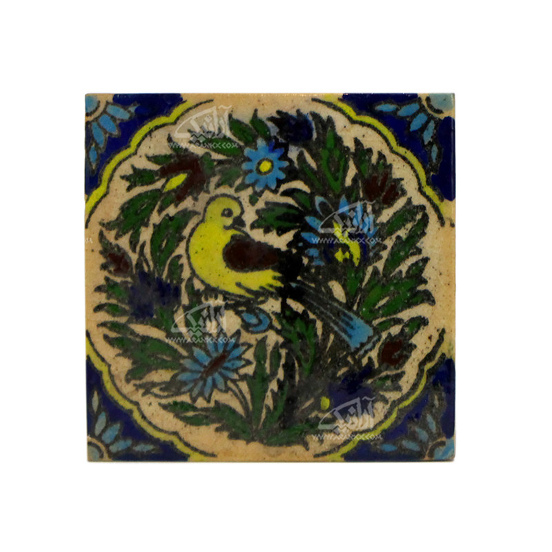 کاشی هفت رنگ طرح گل و مرغ مدل 1118800003