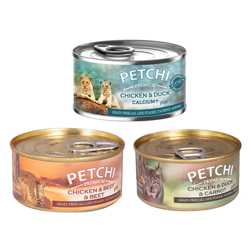 کنسرو غذای گربه پتچی مدل Pate وزن 120 گرم مجموعه 3 عددی