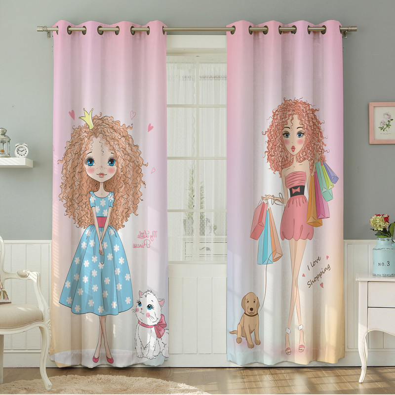 خرید و قیمت پرده نیروانا طرح کودک مدل مخمل کد 4956سایز 140×280 سانتی متر