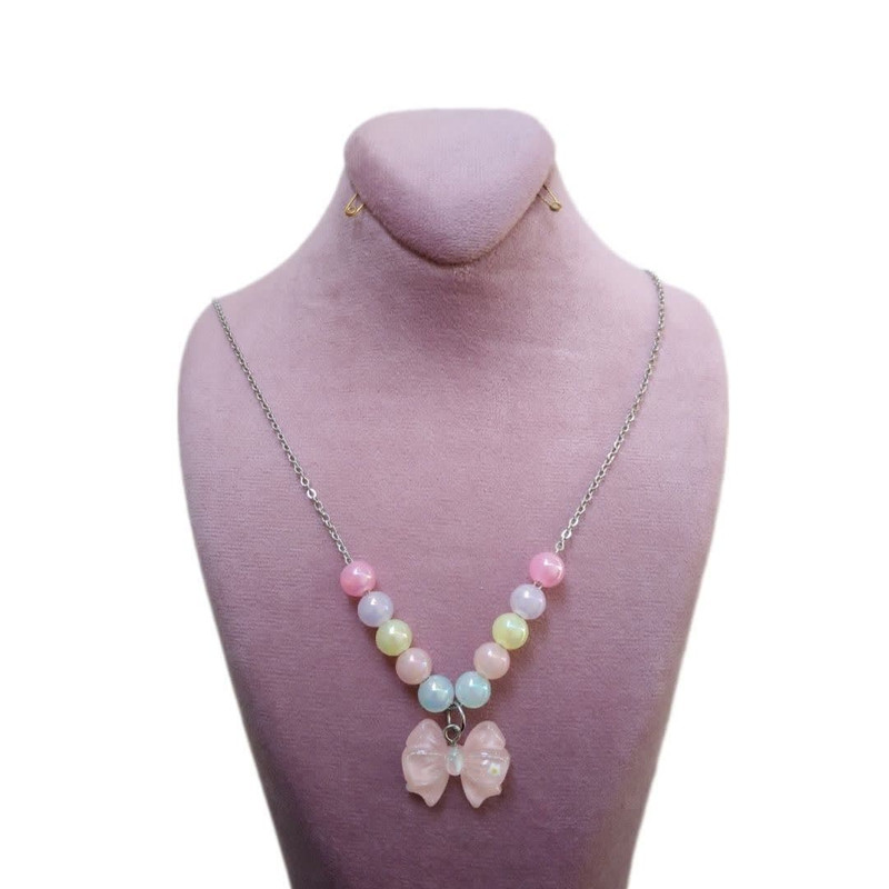 خرید و قیمت گردنبند دخترانه مدل مهره ای پاپیون کد 0331