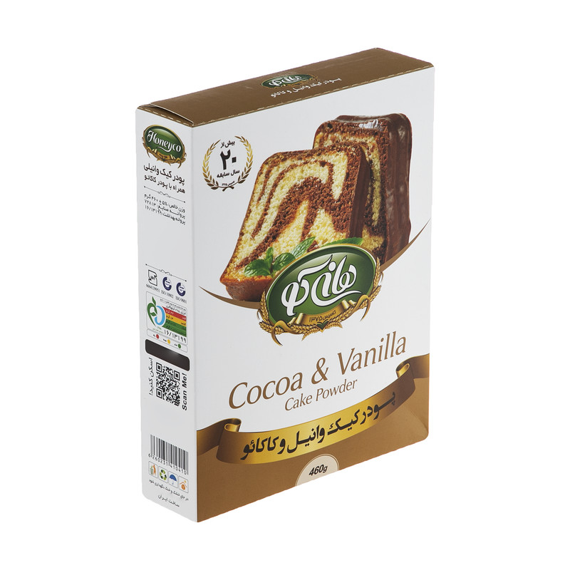 خرید و قیمت پودر کیک هانی کو با طعم وانیل و کاکائو - 460 گرم