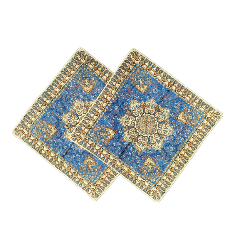 کاور کوسن ترمه مدل مربع طرح مجنون بسته ۲ عددی