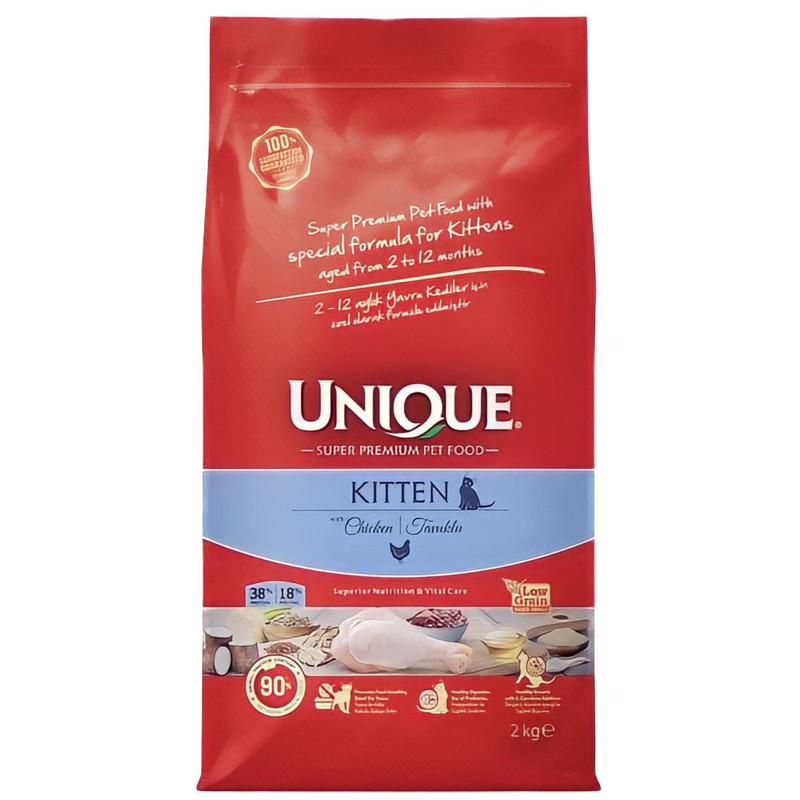 غذای خشک گربه یونیک مدل کیتن طعم مرغ وزن 2 کیلوگرم