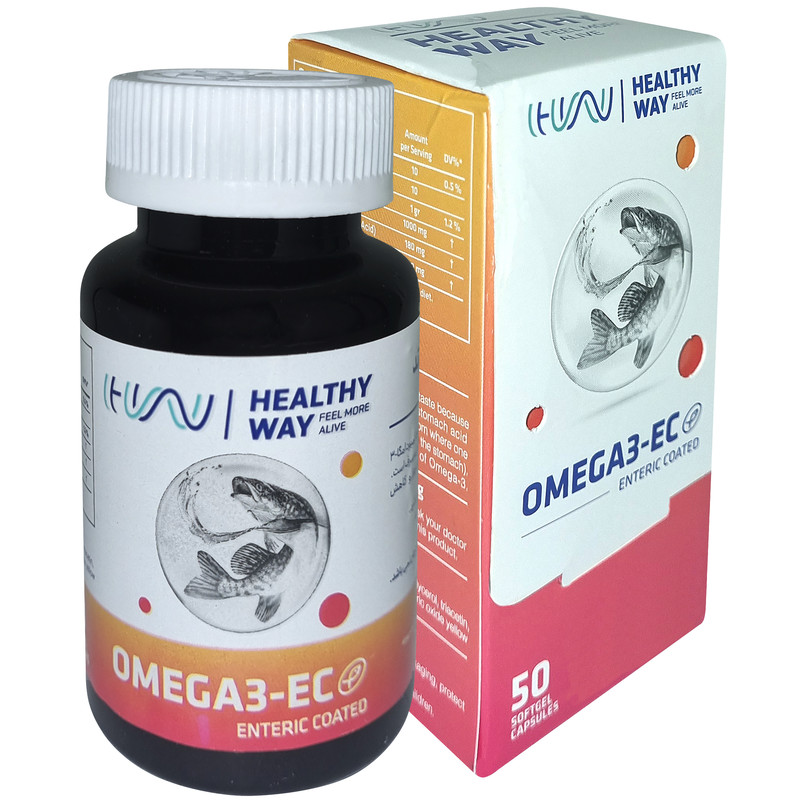 خرید و قیمت سافت ژل امگا 3 انتریک کوتد هلثی وی بسته 50 عددی