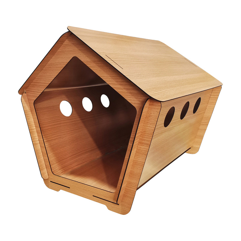 خرید و قیمت جای خواب سگ و گربه مدل لانه چوبی کد B92