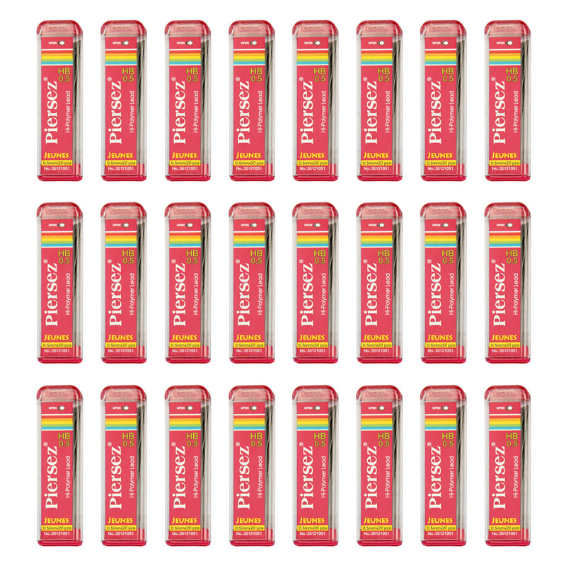 نوک مداد نوکی پییرسز کد PZW0128 مدل ژینس قطر 0.5 میلی متر بسته 24 عددی