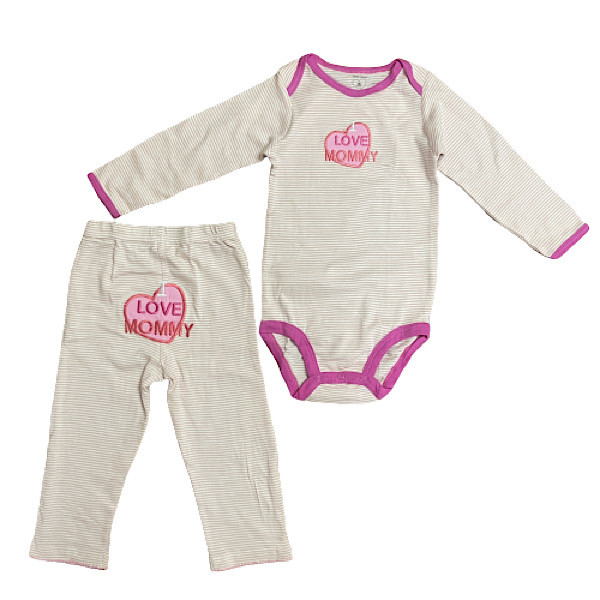 ست بادی و شلوار نوزادی کارترز مدل قلب2