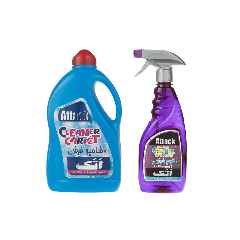 خرید و قیمت شامپو فرش اتک مدل Maye حجم 1000 میلی لیتر به همراه اسپری فوم فرش اتک مدل Spray حجم 500 میلی لیتر مجموعه 2 عددی