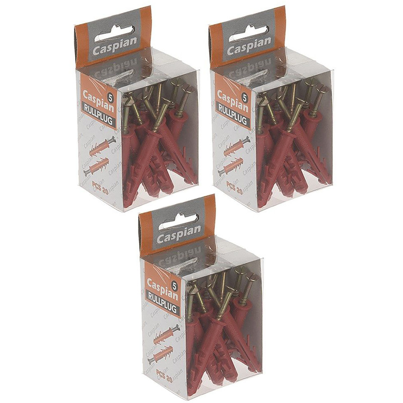 پیچ و رول پلاک کاسپین مدل 5 سه بسته 60 عددی