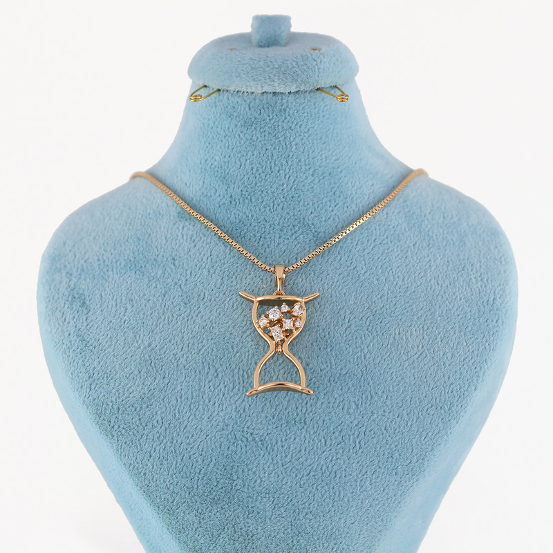 گردنبند زنانه ژوپینگ مدل ساعت شنی کد AAB475