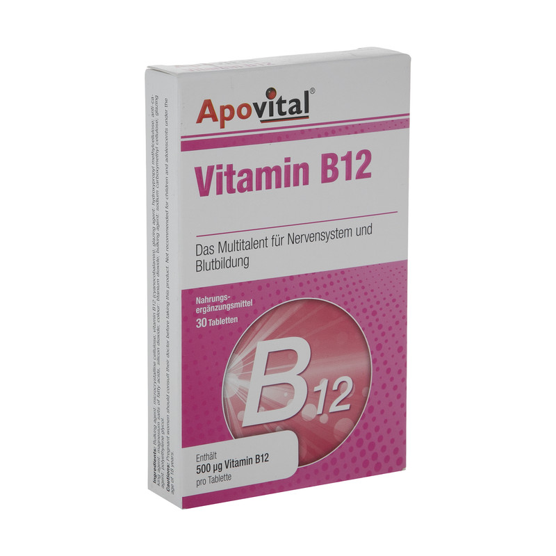 قرص ویتامین ب 12 500 میکرو گرمی آپوویتال بسته 30 عددی