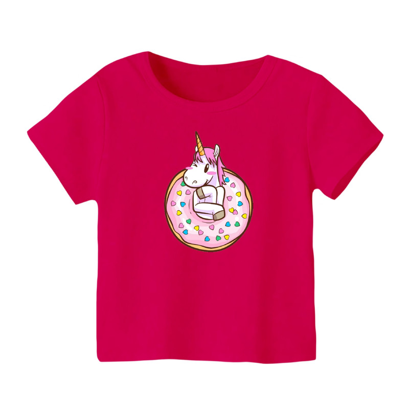 خرید و قیمت تی شرت آستین کوتاه بچگانه مدل یونیکورن کد ۳۳ رنگ سرخابی