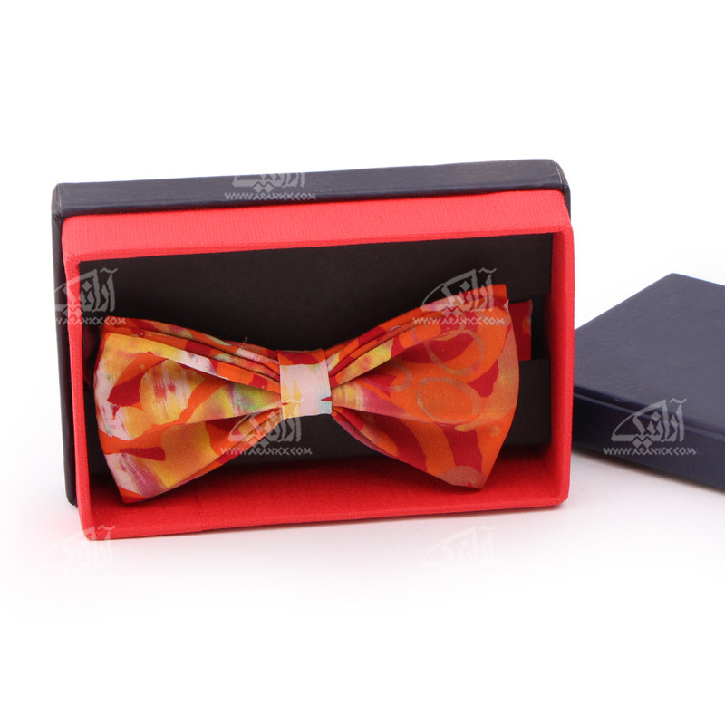 پاپیون ابریشمی باتیک نارنجی طرح آراد مدل 1207000001