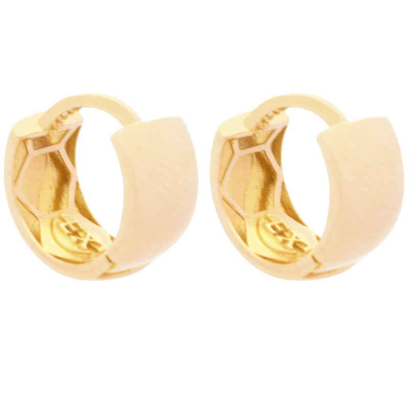 گوشواره کلیپسی طلا 18 عیار زنانه طلای مستجابی مدل آینه ای کد T2088