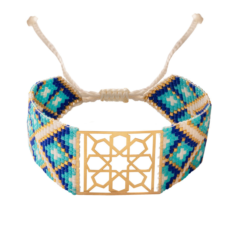 دستبند طلا 18 عیار زنانه درنیتا گلد مدل ترنج با بند میوکی کد 643XB