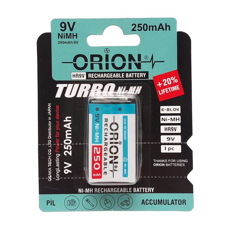 باتری کتابی قابل شارژ اوریون مدل HR-9V