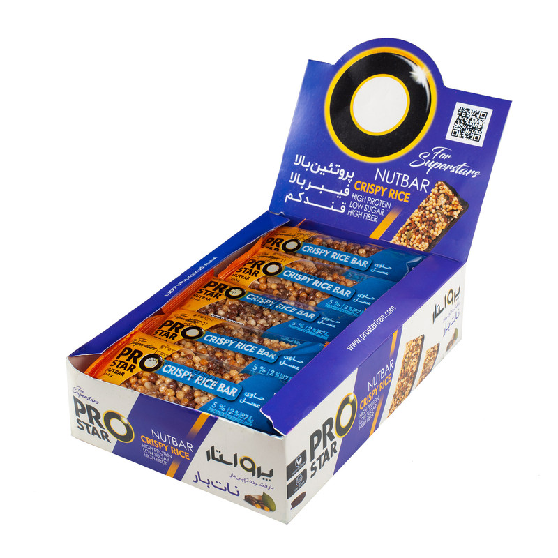 خرید و قیمت نات بار غلات حجیم شده پرواستار - 20 گرم بسته 15 عددی