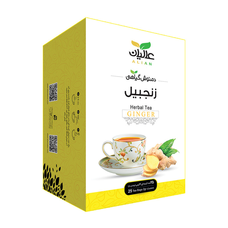 دمنوش گیاهی زنجبیل عالیان بسته 25 عددی
