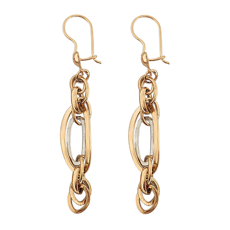 خرید و قیمت گوشواره آویزی طلا 18 عیار زنانه طلا و جواهرسازی افرا مدل لوکس 396