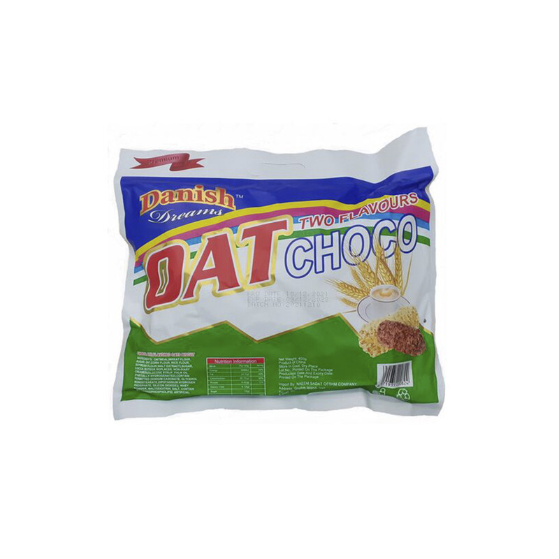 بیسکوئیت غلات شیری اوت چوکو دنیش - 400 گرم