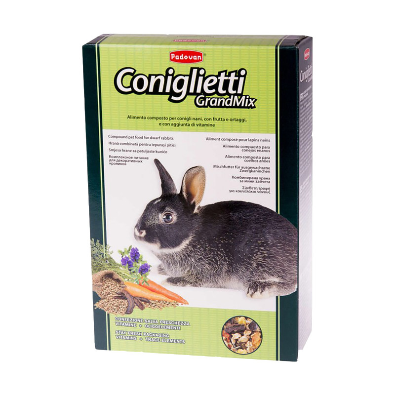 غذای خشک خرگوش پادوان مدل Grandmix Coniglietti وزن 850 گرم