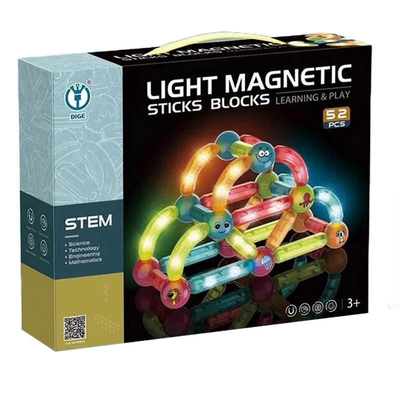 خرید و قیمت ساختنی مدل Light Magnetic Sticks Blocks کد 8906
