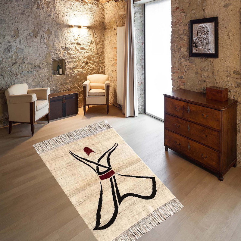 گبه دستبافت 2 متری طرح رقص سماع کد 2-0041