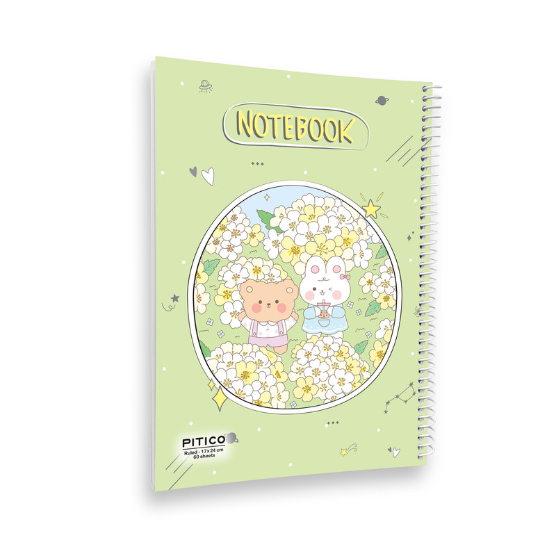 خرید و قیمت دفتر مشق 60 برگ پیتیکو مدل مجلد طرح خرگوش و سگ کد 362