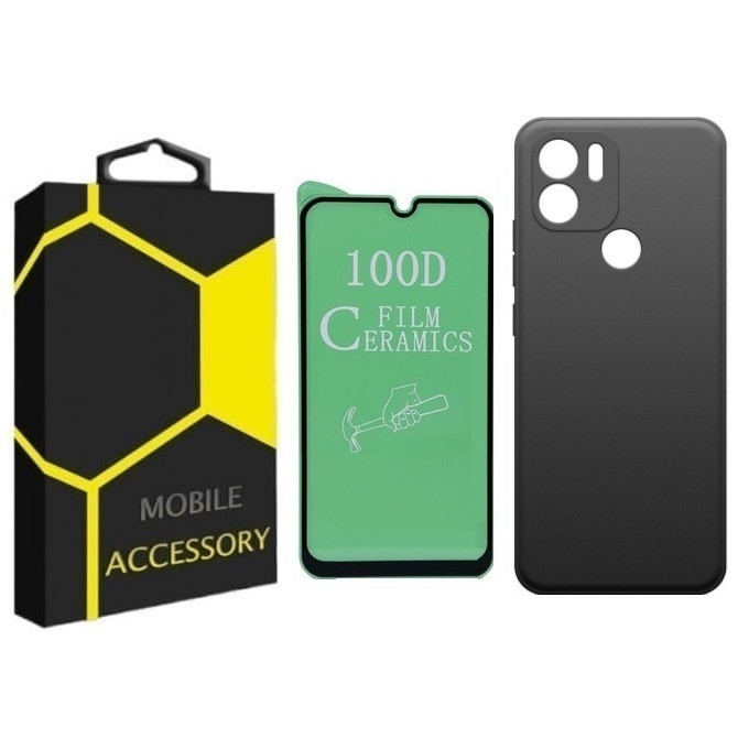 خرید و قیمت کاور مدل silicon مناسب برای گوشی موبایل شیائومی Redmi A1 Plus به همراه محافظ صفحه