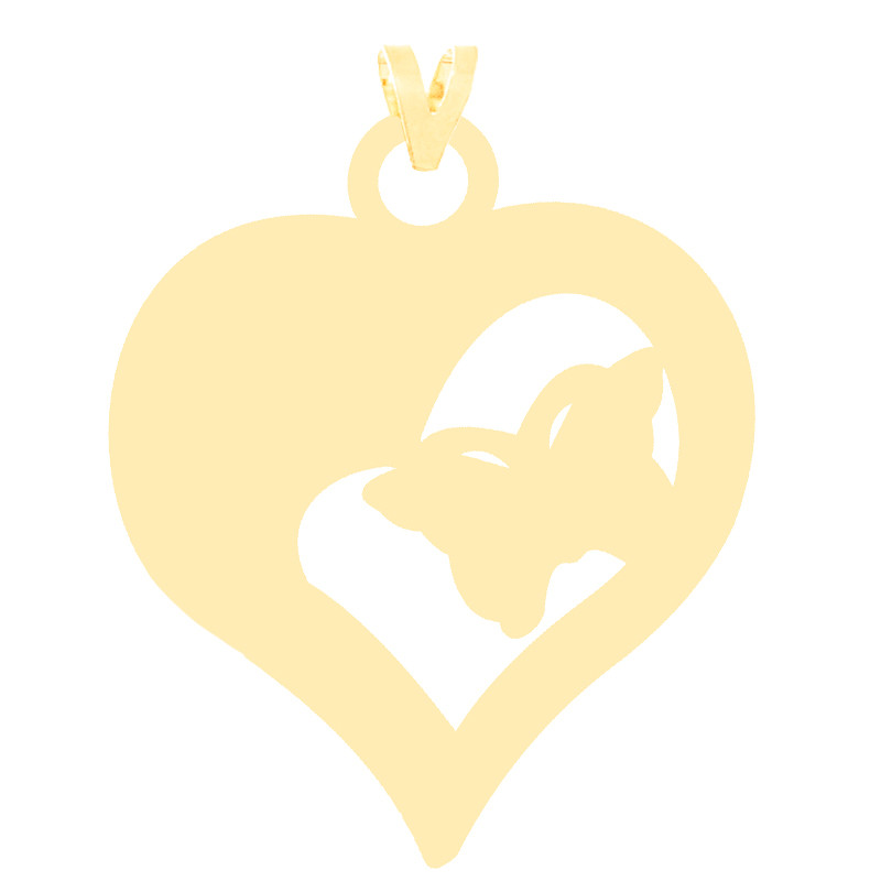 آویز گردنبند طلا 18 عیار زنانه کرابو طرح قلب و پروانه مدل Kr3163