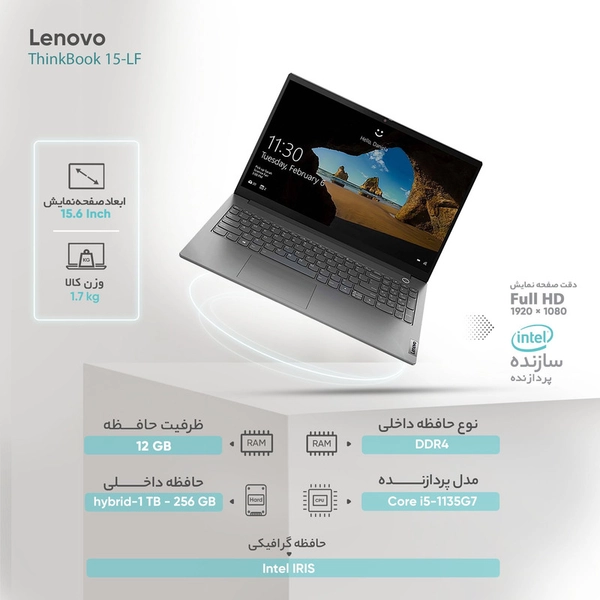 لپ تاپ 15.6 اینچی لنوو مدل ThinkBook 15-LF6