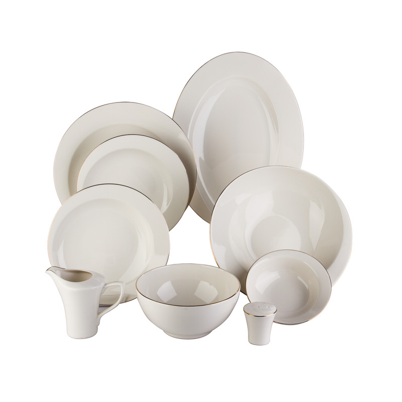 سرویس غذاخوری 30 پارچه چینی توس ایران سری الیزابت مدل حاشیه طلا درجه یک