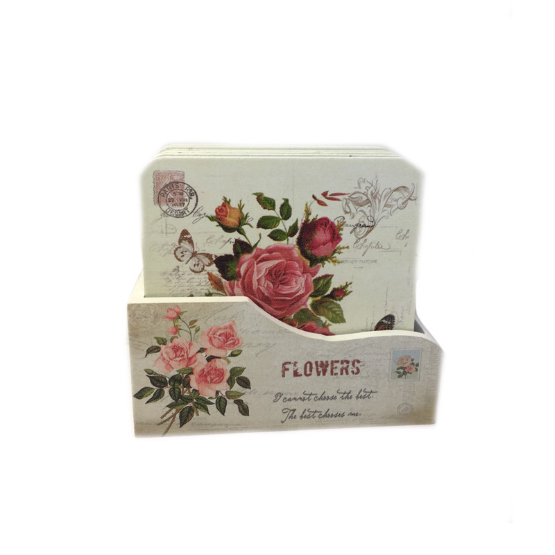 زیر لیوانی مربع خانه سفید کد 01 بسته 6 عددی