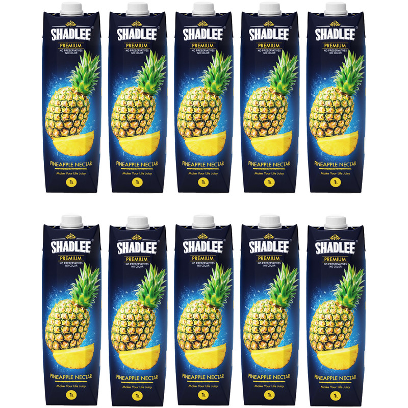 نکتار آناناس شادلی - 1 لیتر بسته 10 عددی