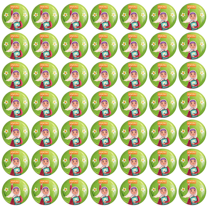 مگنت خندالو طرح کودکانه سلام فرمانده میلاد امام زمان نیمه شعبان کد 25515 بسته 49 عددی