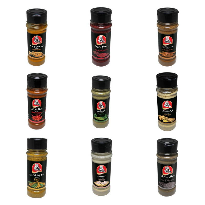 خرید و قیمت ادویه غذا سه قارچ 50 الی 95 گرم مجموعه 9 عددی