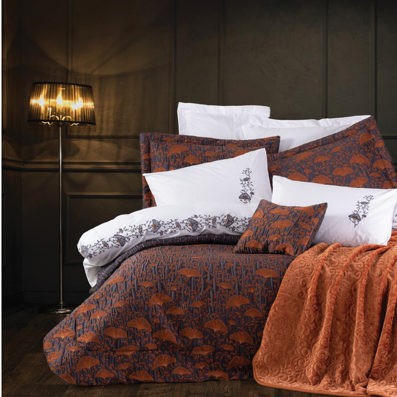 سرویس روتختی کاتن باکس مدل Platinium Delfina Kiremit دو نفره 11 تکه