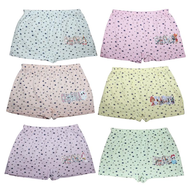 شورت دخترانه چیندکا مدل سوپر پنبه کد STAR_101 مجموعه 6 عددی
