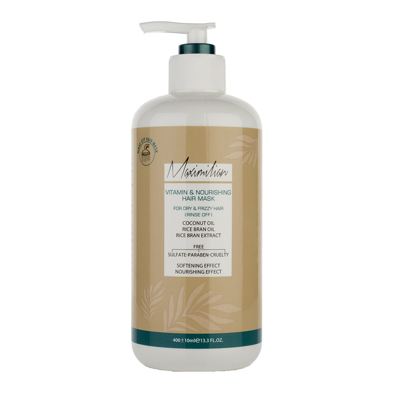 ماسک مو ماکسیمیلیان مدل ویتامینه و مغذی حجم 400 میلی لیتر